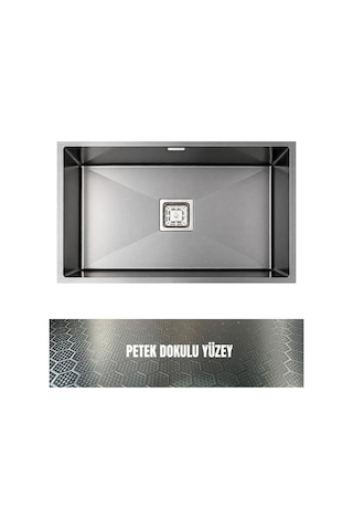 Gl General Neo 70 40x70 Antrasit Petek Dokulu Çelik Mutfak Eviyesi 304 Paslanmaz Çelik 1mm
