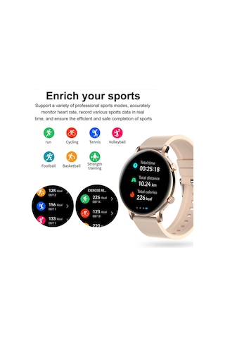 Geeroyoo JZR-GY Hw36 1.28" Ip67 Spor Bluetooth Bt5.0 Sağlık Takibi Adımsayar Android İos Telefon Uyumlu Siyah Akıllı Saat (İthalatçı Garantili)