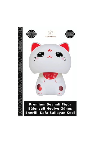 Premium Sevimli Figür Eğlenceli Hediye Güneş Enerjili Kafa Sallayan Kedi