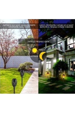 Solar Alev Efektli Bahçe Lambası - 24242416104