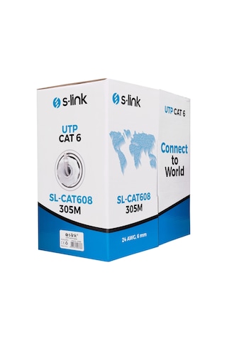 S-Link Sl-Cat608 305M Gri Utp Cat6 Kablo S-Link Sl-Cat608 305M Gri Utp Cat6 Kablo