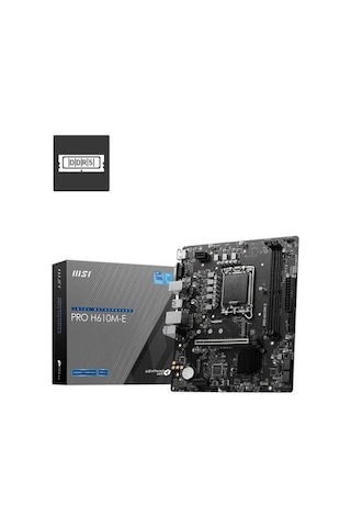 Msı Pro H610m-e Ddr5 5600mhz 1xvga 1xhdmı 1xm.2 Usb 3.2 Matx 1700p 12. / 13. Ve 14. Nesil İşlemci Uyumlu 66471235