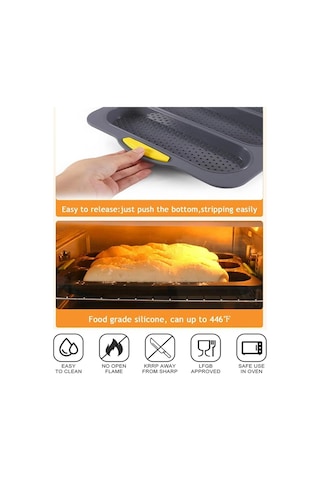 Soulader Silikon Baget Somun Kalıbı, Sosisli Sandviç Ve Ekmek Pişirme Tepsisi, Yapışmaz Fırın Kabı, Kolay Temizlenir, Isıya Dayanıklı Mutfak Ekipmanı Diğer