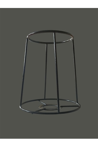 Konik Mini Abajur Teli Ve Aplik Teli, İskeleti Siyah Statik Boyalı E27 15 Cm Metal