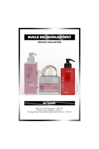 Lewel Mood Dense Curls Şampuan 400 ML + Durulanmayan Saç Kremi 250 ML + Saç Maskesi 350 ML