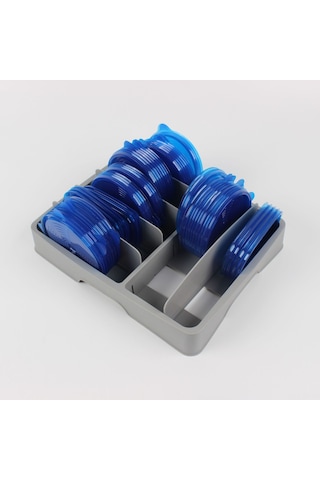 Yifomall Mutfak Rafı İçin Ayarlanabilir Plastik Kapak Depolama Kutusu - Taze Saklama Ve Düzenleme Fonksiyonuyla Çeşitli Kapakları Saklayın Gri Diğer