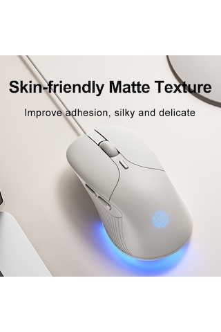 Inphic B2 Oyun Makro Sessiz Glow Bilgisayar Kablolu Fareler Siyah Diğer