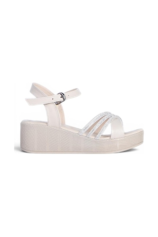 Ayakcenter Byn Ayışığı By33 Krem Kadın 7 Cm Topuklu Sandalet