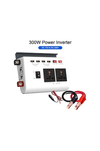 Xindoker 12v'den 220v'ye Dönüştürücü, 300w Geliştirilmiş Sinüs Dalga, Dijital Led Ekranlı Araç İçin Inverter