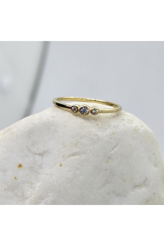 Tria Pırlanta Modern Evlilik Teklifi-Minimal Tasarım Hediye-14 Ay 552950079