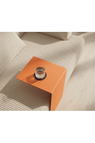 Metal Koltuk Üstü C Sehpa Modern Minimal Yan Sehpa Turuncu