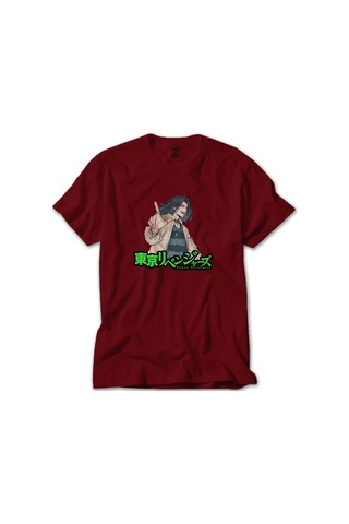 Tokyo Revengers Baji Keisuke Kırmızı Tişört-Kırmızı