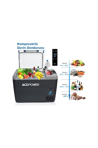 Acopower V28 12/24/220volt 28litre Kompresörlü Outdoor Oto Buzdolabı Akü Dahil Değildir