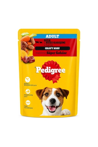 Pedigree Sığır Ve Kuzu Etli Yetişkin Köpek Maması 6 x 100 G
