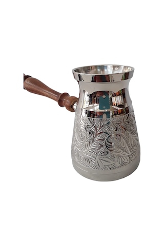 Pirinç Döküm Cezve 4.75" Jumbo Uzun Boy Ahşap Saplı