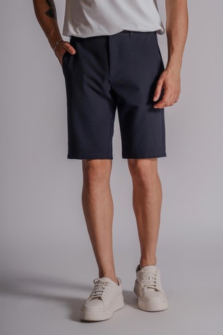 Braccas Erkek Yandan Cepli Klasik Bel Slim Fit Chino Şort Lacivert Lacivert