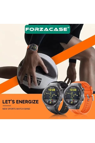 Forzacase Huawei Watch Gt 5 Pro 46mm İle Uyumlu Özel Tasarım Tokalı Silikon Kordon Kayış - Fc1063