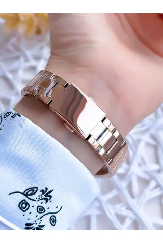 Ferro Rose Gold Renk 3 Atm Suya Dayanıklı Çelik Kordon Özel Tasarım Kadın Kol Saati Bf2994awt