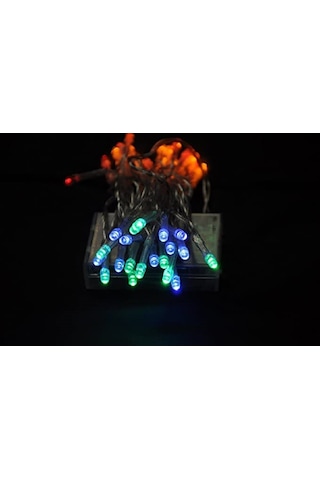 CajuArt 3 Metre 30 Led Şeffaf Kablo RGB Renkli Pilli Led Işık Süs