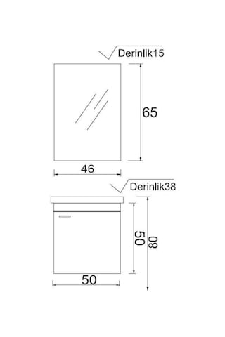 Denko Terra 50 Cm Alize Banyo Dolabı Takımı Kahverengi