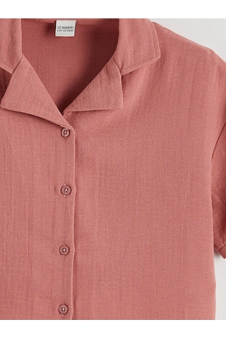 Lc Waikiki Pembe Basic Kız Çocuk Müslin Gömlek Ve Pantolon