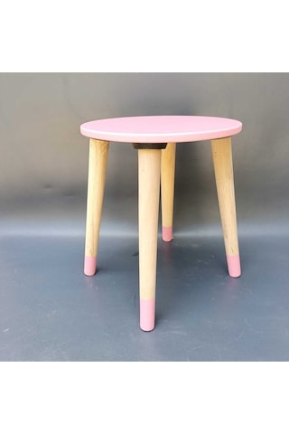 Na Neşeli Ahşap Pembe Ahşap Çocuk Taburesi.çocuk Sandalyesi.çalışma Masası Taburesi.renkli Tabure.çocuk Odası Pembe