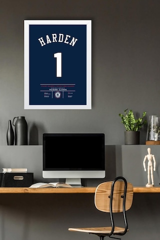 James Harden Forma Çerçeveli Tablo - Nba Los Angeles Clippers Jersey