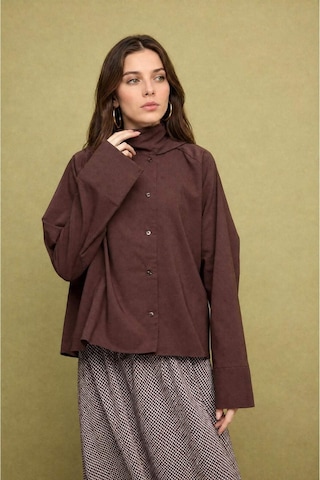 Defacto Regular Fıt Poplin Uzun Kollu Tunik H8904ax26aubn327 Kahve-bn327