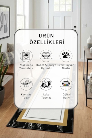 Luxory Yıkanabilir Yolluk Açık Gri