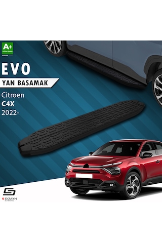 S-dizayn Citroen C4 X Evo Siyah Yan Basamak 183 Cm 2022 Üzeri