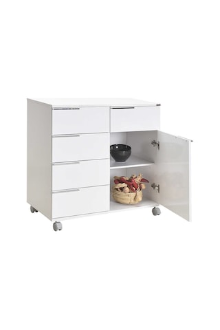 Diamond 5 Çekmeceli Tek Kapaklı Dolap - Lake Beyaz