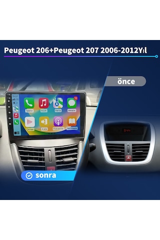 Peugeot-206+ Ve Peugeot-207 2006-2012yıl Carplay 9inç 2/32gb