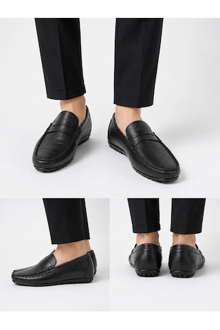 Frank Valentia Fv115 Hakiki Deri Erkek Loafer Ayakkabı Siyah