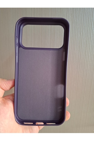 Apple Uyumlu iPhone 17 Pro Max Logolu İçi Kadife Silikon Lansman Kılıf Derin Mor