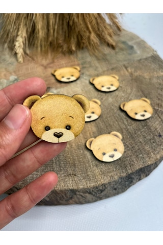 Mr. Home Ayıcıklı Ahşap Figür-uv Baskılı Figür Magnet Hediyelik