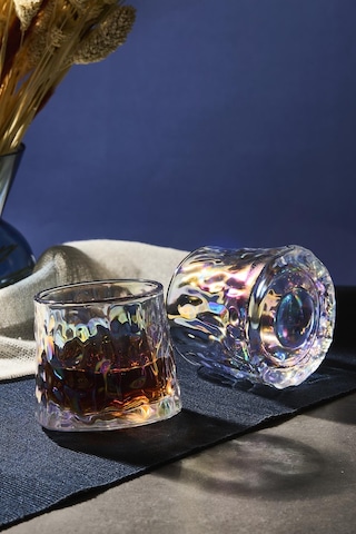 Greta Luster 2'li 360 Derece Dönerli Viski Meşrubat Bardağı Japon Style 160ml