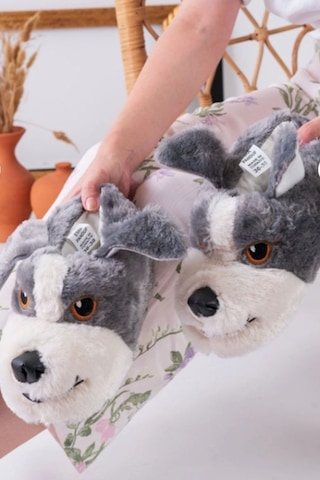 Çiçek 160-26 Termal Köpek Figürlü Panduf 36-40 Gri