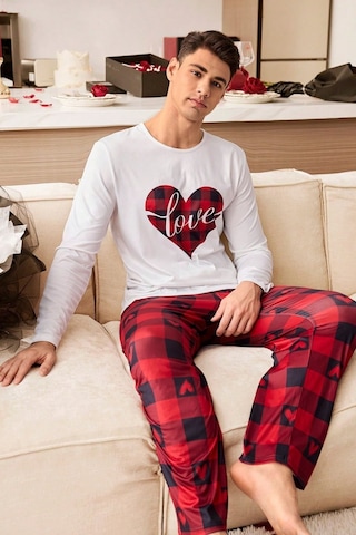 Bella Notte Kırmızı Erkek Ekoseli Çift Pijama Takımı