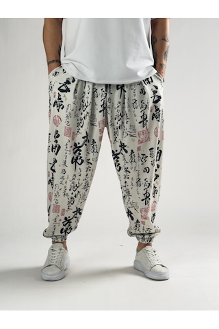 Cocopelli Chinese Beyaz Erkek Pileli Jogger Pantolon Coc2810 Beyaz