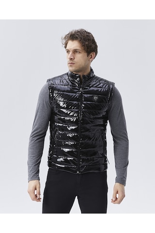 Rugan Deri Yelek Siyah Parlak Renk