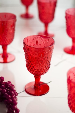 Akrilik Kırmızı Tekli Kadeh & Su Meşrubat Kahve Yanı Bardağı 450 Ml Cam Değildir Kırmızı