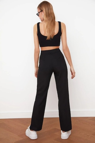 Modaserdem Kadın Yüksek Bel Nervurlu Ithal Krep Pantolon Siyah