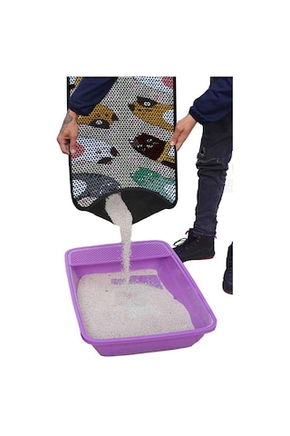 Aktunç Elekli Tuvalet Desenli Önü Kedi Kumu Paspası 60x120 Cm Desen 6