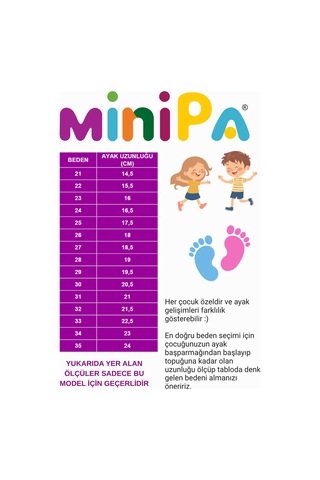 Minipa Ortopedik Ped Tabanlı Lastik Detaylı Kız Çocuk Babet Beyaz