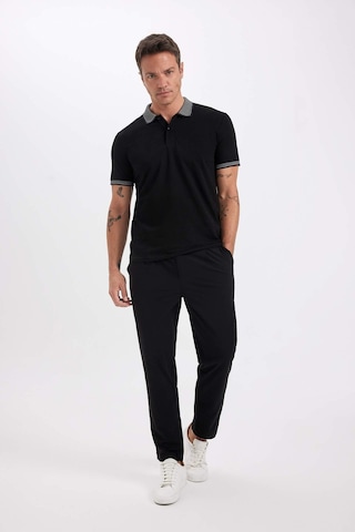 Defacto Slim Fit Dar Kesim Polo Yaka Kısa Kollu Pamuklu Tişört D0033AXNS Siyah