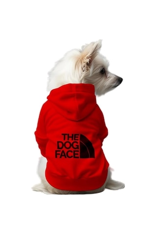 Kedi Ve Köpek Kıyafeti & Elbisesi Kırmızı Hoodie The Dog Face M