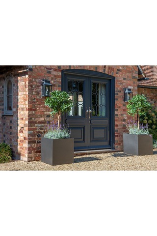 Mofiba Fiberglass Saksı Kare 35cm 35cm 35h Cm Siyah