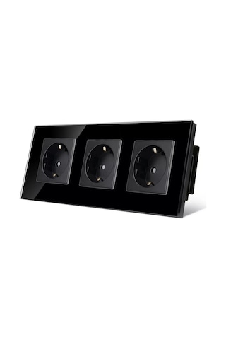 Dealuxx Üçlü Priz Cam Şamandıralı Siyah 194029885