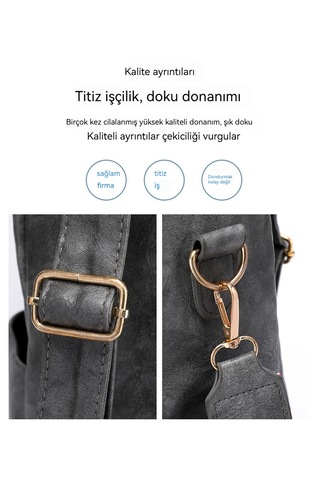 Kadın Vintage Sırt Çantası-siyah Siyah