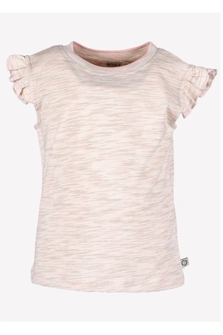 Kız Çocuk Yazlık Fırfırlı Organik T-Shirt Pembe